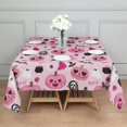 thumbnail image 3 of Halloween Pink Spooky Hearts and Ghosts Square Tablecloth,Waterproof Square Table Cover,Wipeable Spillproof Washable Table Cover for Home Kitchen Party Decor 42"X42"(107x107cm), 3 of 6