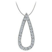 0.25%20Carat%20Teardrop%20Gemstone%20Pendant%20with%20Cubic%20Zirconia%2014K%20White%20Gold%20with%20White%20Gold%20Chain