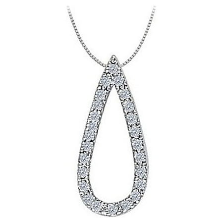 0.25%20Carat%20Teardrop%20Gemstone%20Pendant%20with%20Cubic%20Zirconia%2014K%20White%20Gold%20with%20White%20Gold%20Chain
