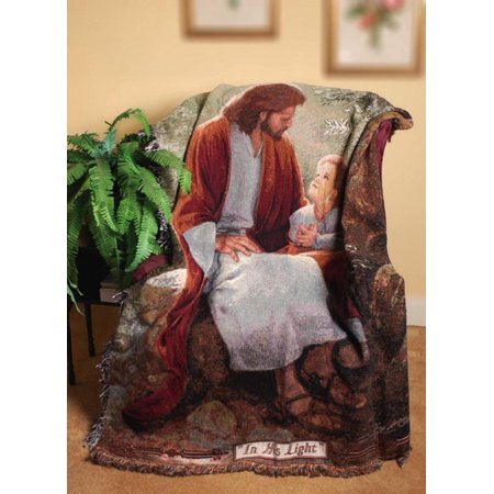 Religious In His Light Jesus and Child Tapestry Throw ...