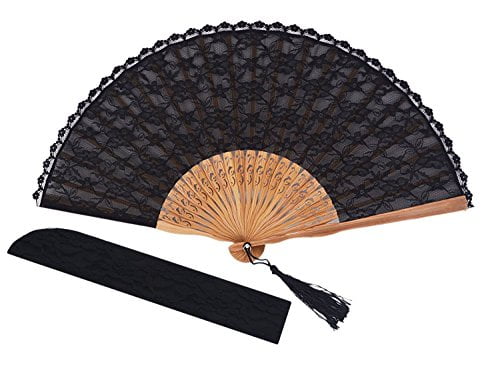 Bamboo Hand Fan for Women Folding Hand Held Chinese/Japanese Vintage Retro Style 