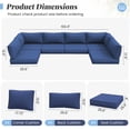 thumbnail image 3 of ELPOSUN 7-Piece Sectional Outdoor Cushion Set - Replacement Cushions for Patio Furniture, Waterproof & Weather-Resistant Lounge Sofa Cushions (Navy blue), 3 of 5
