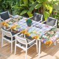 thumbnail image 2 of Easter Rabbits Table Cloths for 8 Foot Rectangle Tables, Watercolor Eggs Flowers Butterflies Purple Plaid Patio Waterproof Elastic Fitted Tablecloths, Washable Rectangular Table Cover for Camping, 2 of 8