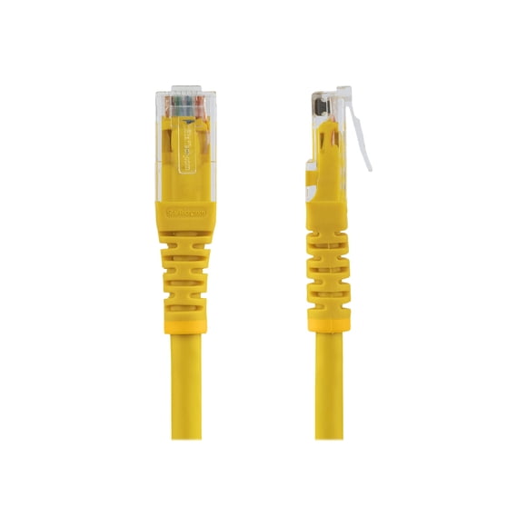 StarTech.com 35ft CAT6 Ethernet Cable, 10 Gigabit Molded RJ45 650MHz 100W PoE Patch Cord, CAT 6 10GbE UTP Network Cable with Strain Relief, Yellow, Fluke Tested/Wiring is UL Certified/TIA - Category 6 - 24AWG (C6PATCH35YL) - Patch cable - RJ-45 (M) to RJ-45 (M) - 35 ft - CAT 6 - molded - yellow