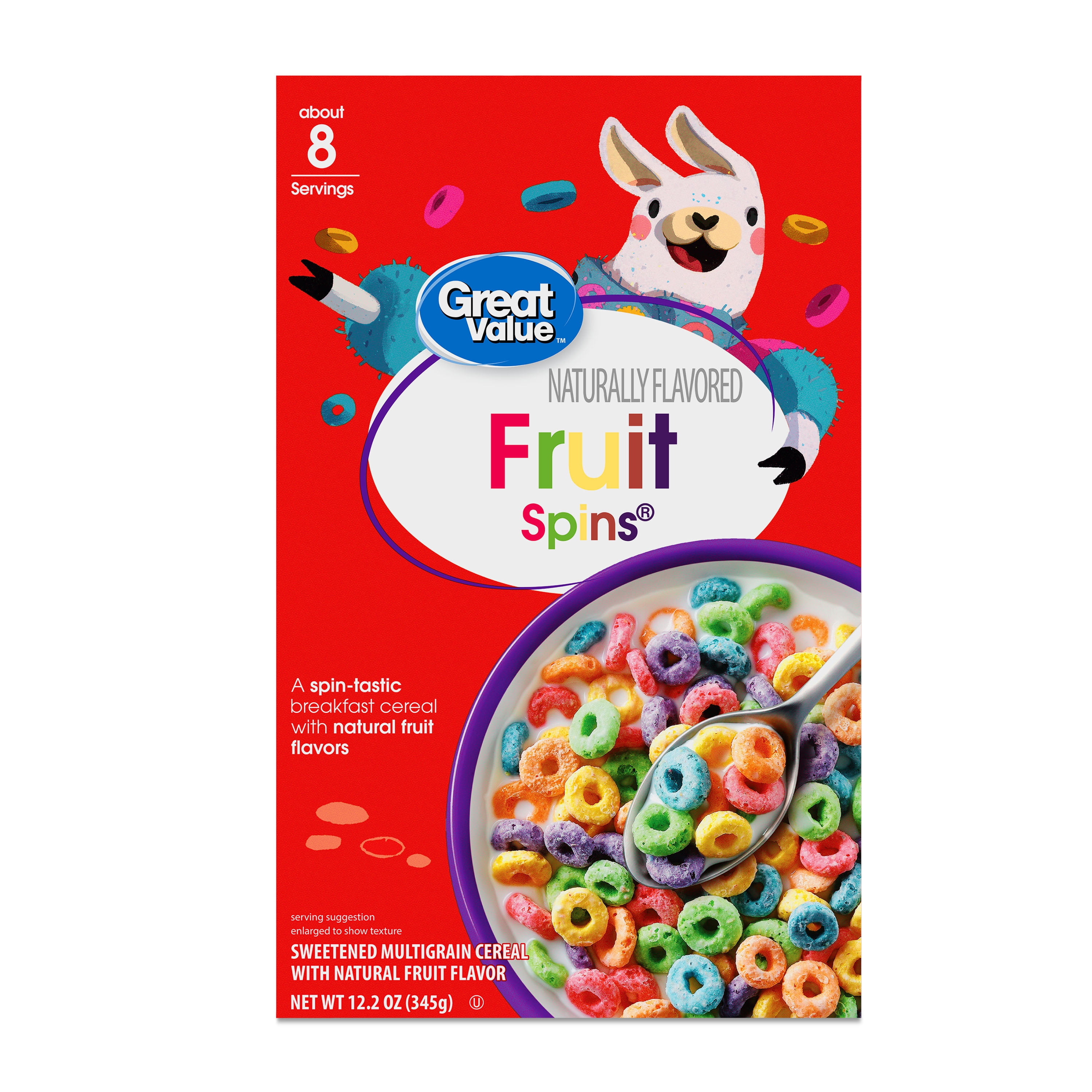 (6 pack) Great Value Fruit Spins Breakfast Cereal, 12.2 oz