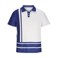 thumbnail image 4 of Miluxas Polo Shirts for Men Clearance Men Casual Solid Turndown Pullover Button Short Sleeve Blouse Tops Dark Blue 14(3XL), 4 of 6