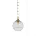 thumbnail image 1 of Malena Chain Hung Pendant In New Age Brass Finish With 10" Clear Ribbed Glass, 1 of 1