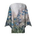thumbnail image 3 of Sksloeg Lightweight Cardigans for Women Casual 3/4 Sleeve Floral Printed Kimonos Lightweight Cardigan Button Down Sweaters Duster,Gray M, 3 of 5