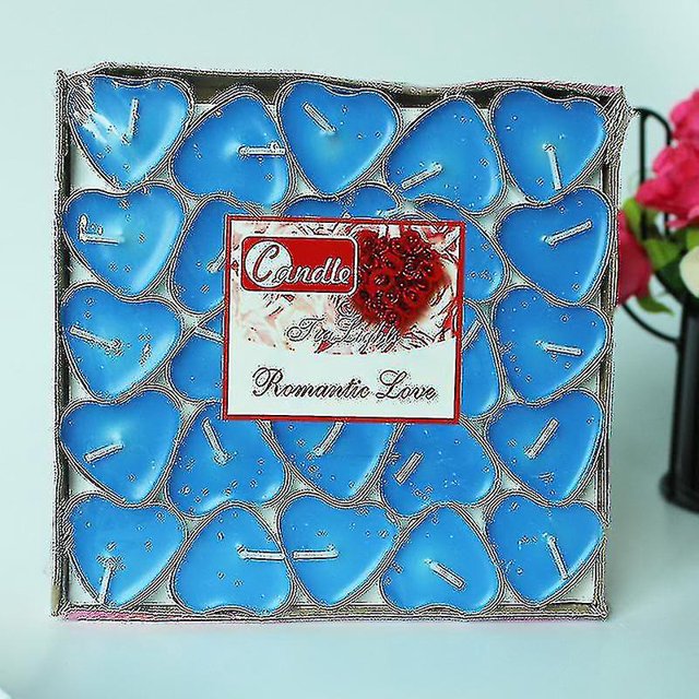 Blessed 50 unids/caja de velas candelitas con forma de corazón de amor, vela sin humo, regalo de propuesta de San Valentín|velas