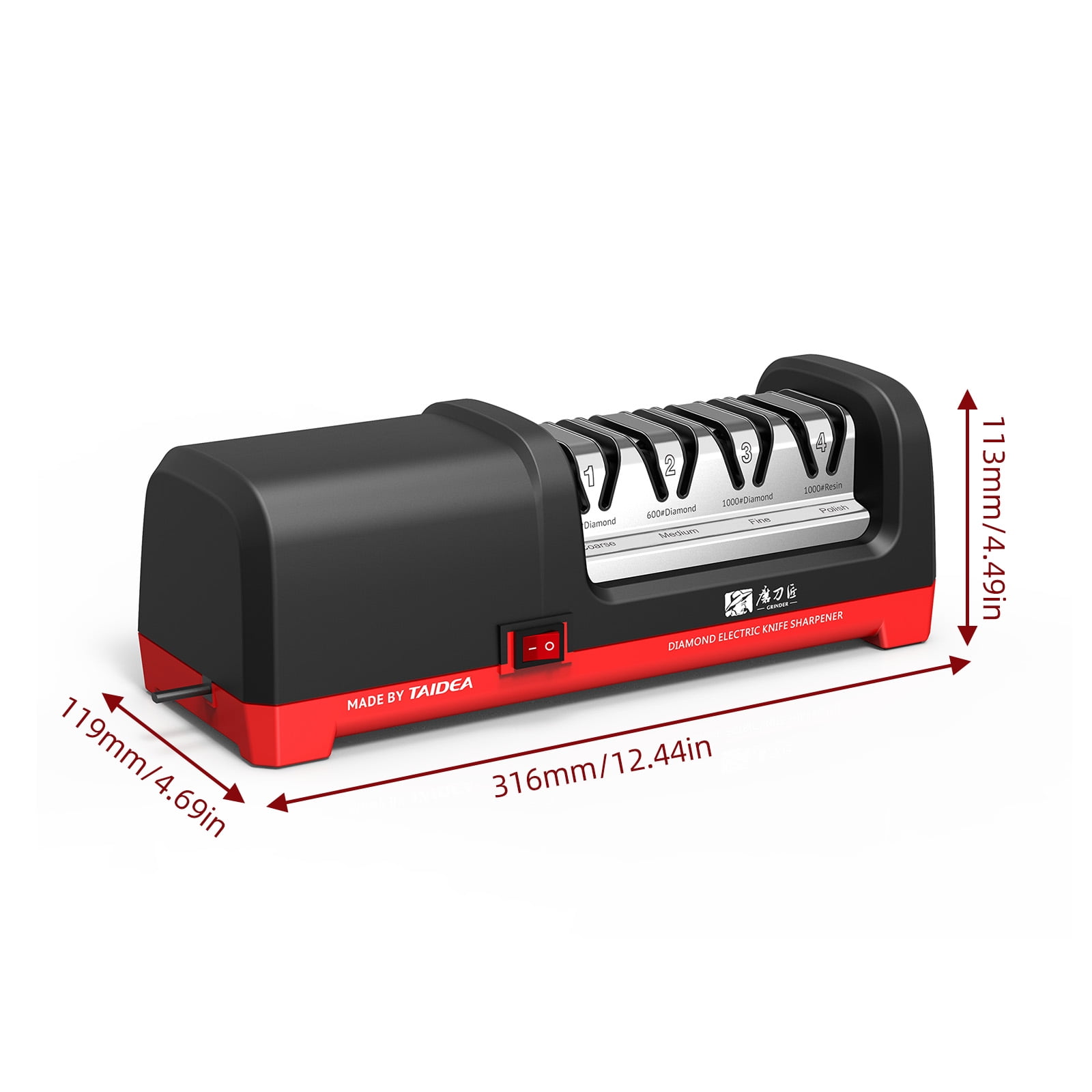 Lawn Supplies Knife TG2102 4 Stage Electric Knife Sharpener 20-Degree Grinding Edge Knife Sharpener for Kitchen Knives with Sharpening and Polishing Applicable to Straight Knife and