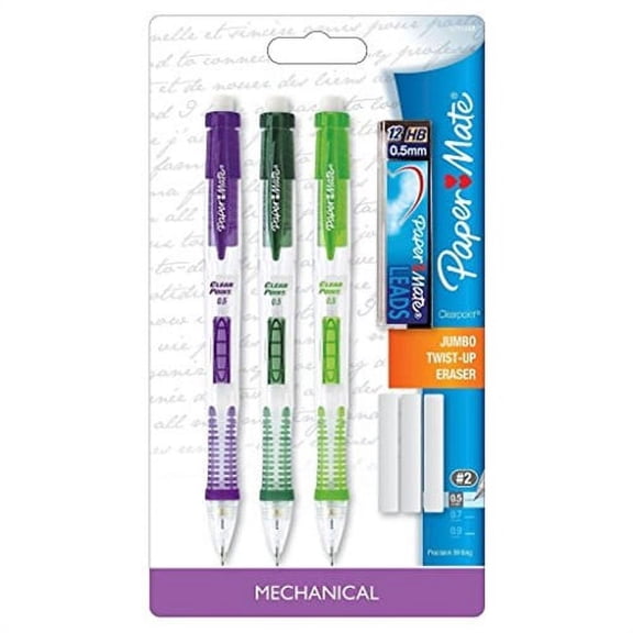 Paper Mate 3ct. No.2 Mechanical Pencils w/ .5mm Lead, Multicolor