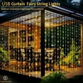 thumbnail image 6 of 1 Pack LED Curtain Lights with USB 8 Modes Remote Control,for Home,Wall,Window,Fairy Garden Party,Wedding,Christmas Decorations (Red,3Mx3M 300LEDS), 6 of 7