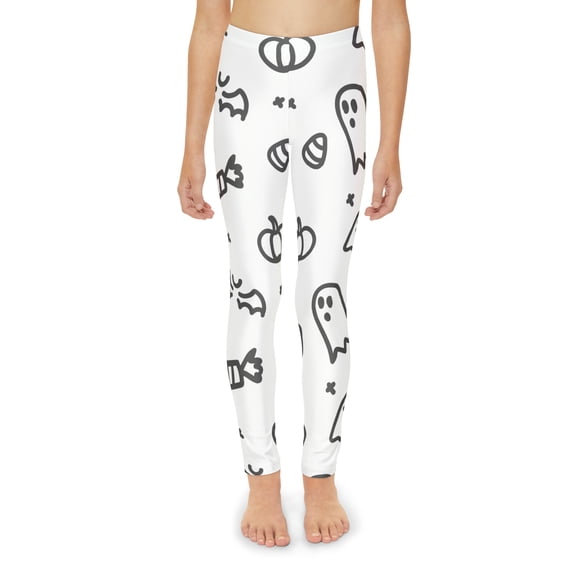 Ghostly Candy Corn Youth Full-Length Leggings (AOP)