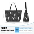 thumbnail image 2 of Large Beach Bags Water-resistant Sandproof - Gothic Style Cool Goat Skull_A Cute Beach Tote Bags for Women with Zipper, 2 of 6