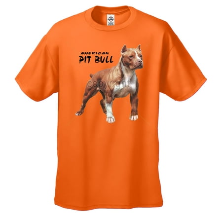 Pit Bull T-shirt American Pitbull Standing Proud-orange-4xl
