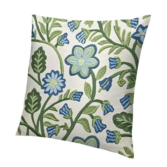 BANET Embroidered Decorative Throw Pillow Covers Couch Square Pillowcases Cushion for Bedroom Sofa Farmhouse Decor White