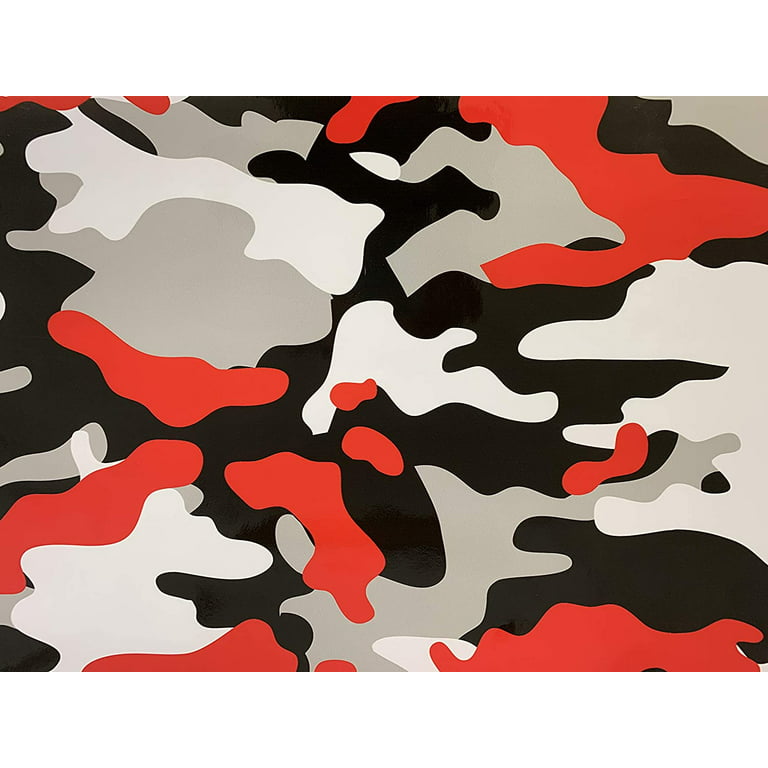 Red, Black, White, Gray Camo Camouflage Vinyl Film Wrap Decal Air