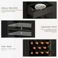 thumbnail image 5 of EOYUTLLY Coffee Bar Cabinet with Wine Rack & Glass Holder, Liquor Cabinet with Fluted Doors, Modern Sideboard Buffet Cabinet with Drawer Storage for Living Room Kitchen, Black, 5 of 7