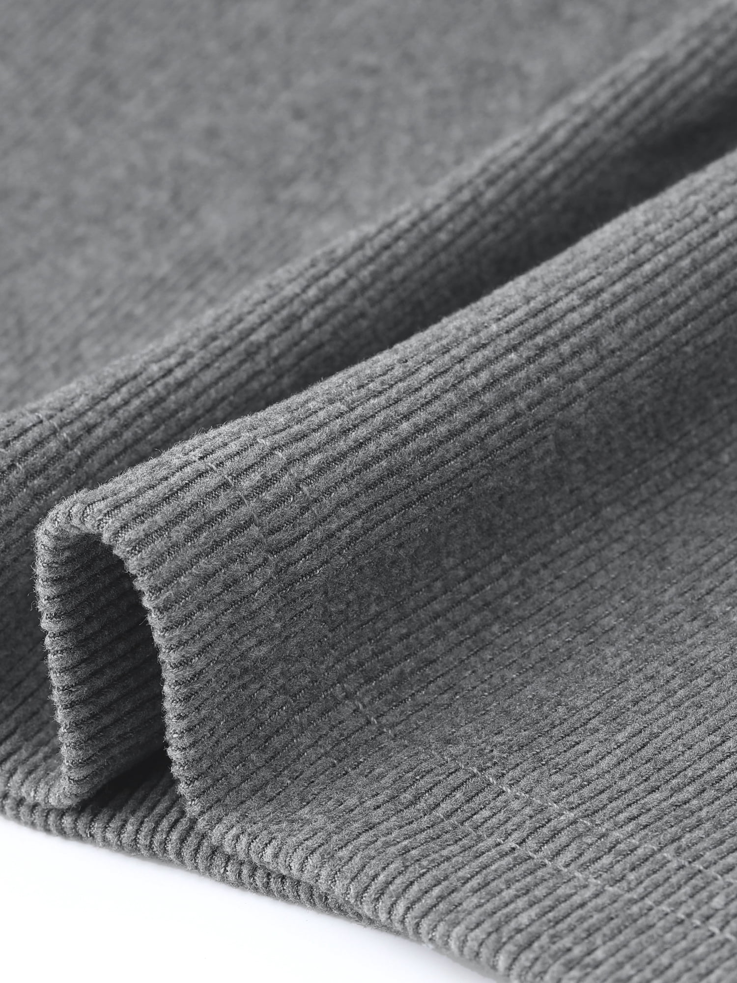 DARING DIVA Women's Ribbed Knit Long Sleeve Crew Neck with Pockets Dress M Gray