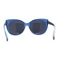 thumbnail image 4 of Womens Classic Oversized Cat Eye Fashion Plastic Sunglasses Blue Black, 4 of 4