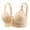 Khaki, variant on Women's Front Button Wireless Bra, Thin Breathable Floral Mesh Lift Anti-Sagging Daily Lingerie