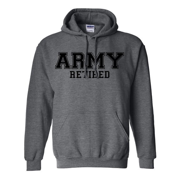 ARMY Retired BLACK logo Hooded Sweatshirt