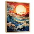thumbnail image 2 of Designart "Reflections Papercut Coastal Sunrise painting I" Landscape & Nature Floater Framed Canvas Print, 2 of 7