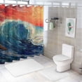 thumbnail image 7 of Orinice Boat Wave Red Sky Bathroom Decor Set, Colorful Luxurious Graphic Polyester Fabric Fashion Shower Curtain with Hooks 36x72, 7 of 7