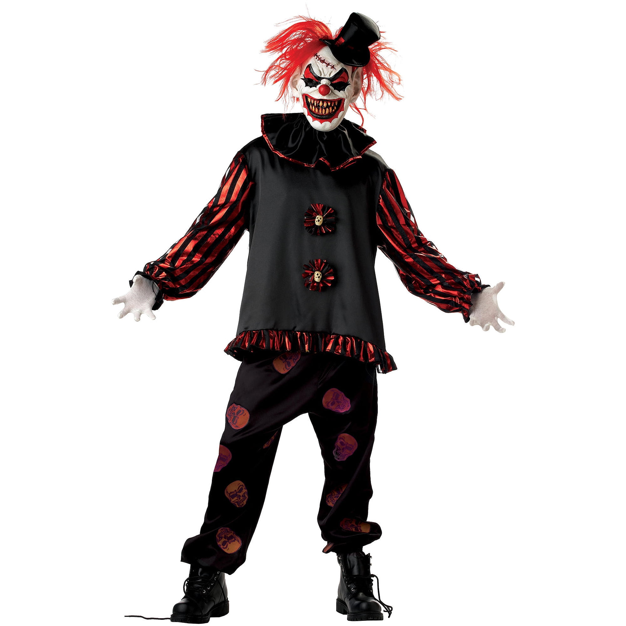 Men Clown Costumes Halloween Cosplay Scary Clown Clothes Dress Up Outfits.