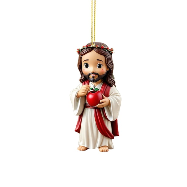 Árbol de Navidad nacimiento acrílico 2D colgante colgante navideño colgante con forma de árbol de Navidad colgante acrílico navideño colgante anual