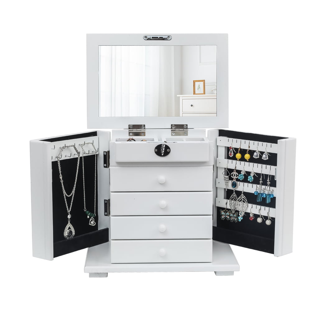 Details about   Jewelery Box Jewelery Case Jewelery Box With 4 Drawers And 2 Wall Cupboards 