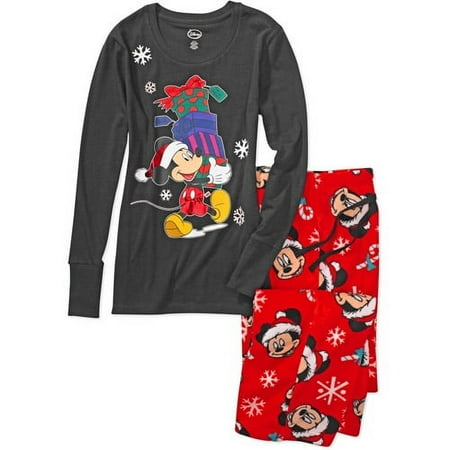 Disney - Women's Mickey Mouse Christmas Knit Fleece Sleep Set