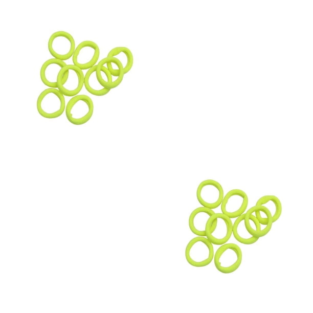 Sonducket 20 piezas de banda para el cabello de alta elasticidad, alta densidad, decorativa, sin enganches, cuerda para el cabello, accesorios de Amarillo fluorescente 2Conjunto
