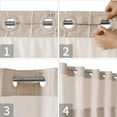 thumbnail image 6 of No Hook Stall Shower Curtain with Snap-in Fabric Liner - 54x80 Heavy-Duty Linen Textured Striped Design,Narrow Rustic Modern Farmhouse Bathroom Curtain,Water-Repellent,Tan/Taupe, 6 of 7