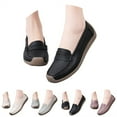 thumbnail image 6 of CPNG Women's Casual Soft Genuine Leather Flats Shoes Slip On Lightweight Tendon Sole Casual Shoes Loafers Slip-Ons Softsole Driving Walking Boat Shoes, 6 of 6