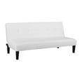 White Convertible Futon Sofa, Modern Reclining Black Sleeper Sofa, Tufted Faux Leather Futon