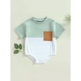 thumbnail image 2 of Bagilaanoe Newborn Baby Girl Boy Rompers Contrast Color Short Sleeve Bodysuits 3M 6M 12M 18M 24M Infant Casual One Piece Short Jumpsuit, 2 of 8