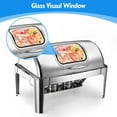 thumbnail image 3 of DSstyles Roll Top Chafing Dish Buffet Set, 9 Quart 1/2 Size Pan Chafer, Rectangle Stainless Steel Set, for Wedding, Parties, Banquet, Catering Event, 3 of 9