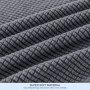 Subrtex Textured Grid Stretch Sofa Cover Couch Slipcover with Separate Cushion Cover (Gray, Loveseat)