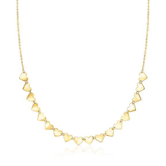 Ross-Simons Italian 10kt Yellow Gold Central Heart Station Necklace, Women's, Adult