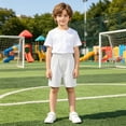 thumbnail image 7 of VBTAPA Boys Girls Cotton Athletic Shorts, Toddler Athletic Basketball Short Pants, Solid Summer Soccer Shorts, Kids School Sports Jogger Shorts White 4-5 Years, 7 of 7