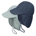 thumbnail image 1 of Gorros de playa ECOSUMA para bebés, paquete de 2, 6 a 24 meses, gris y azul marino, 1 of 7