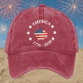 thumbnail image 2 of AJGRHE Unisex Baseball Cap Independence Day Print Soft Peak Sun Hat Outdoor Classic Casual Daily Wear Adjustable Red One Size, 2 of 4