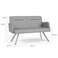 thumbnail image 4 of Willow Lounge Lobby Reception Waiting Room Loveseat / Black Steel / Black, 4 of 5