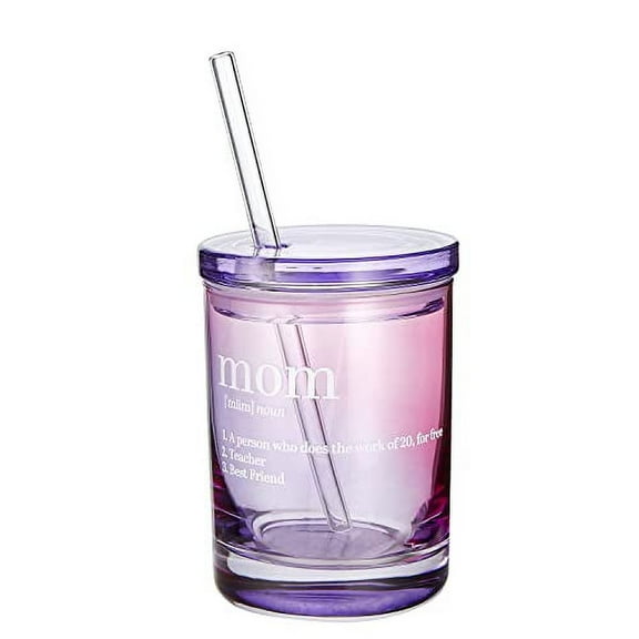 Slant Collections Double-Old Fashioned Cocktail Glass, 10-Ounce, Mom