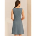 thumbnail image 4 of Vestido de trabajo para mujer Allegra K Gris M, 4 of 6