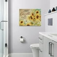 thumbnail image 2 of Farm Sunflower Daisy Bathroom Decor Wall Art Rustic Farmhouse Floral Butterfly Just Breathe Pictures Wall Decor Canvas Painting Prints Artwork Home Decorations Framed for Bedroom Kitchen 16"x12", 2 of 6