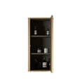 thumbnail image 2 of Natural Oak Bathroom Cabinet - Small Space Saving Storage Pre-assembled To Scratches And Damp 2 Adjustable Shelves Curved For Elegant Style Floating Rooms Safe Curvy Shape Modern Design, 2 of 3