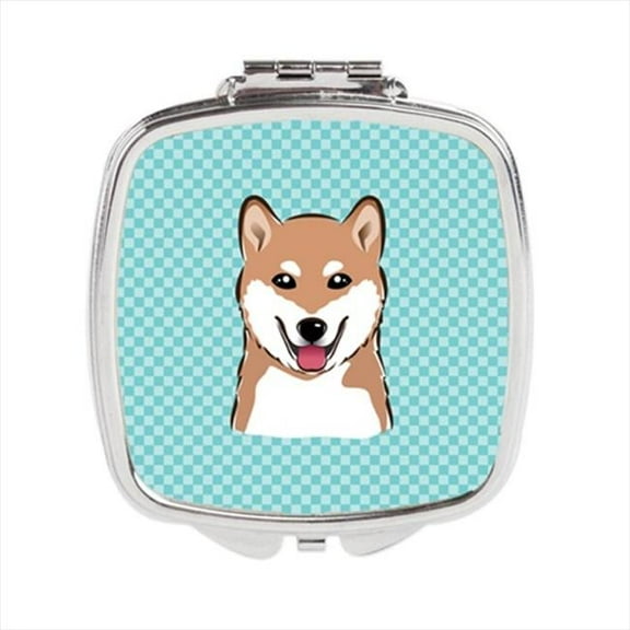 Carolines Treasures  Checkerboard Blue Shiba Inu Compact Mirror