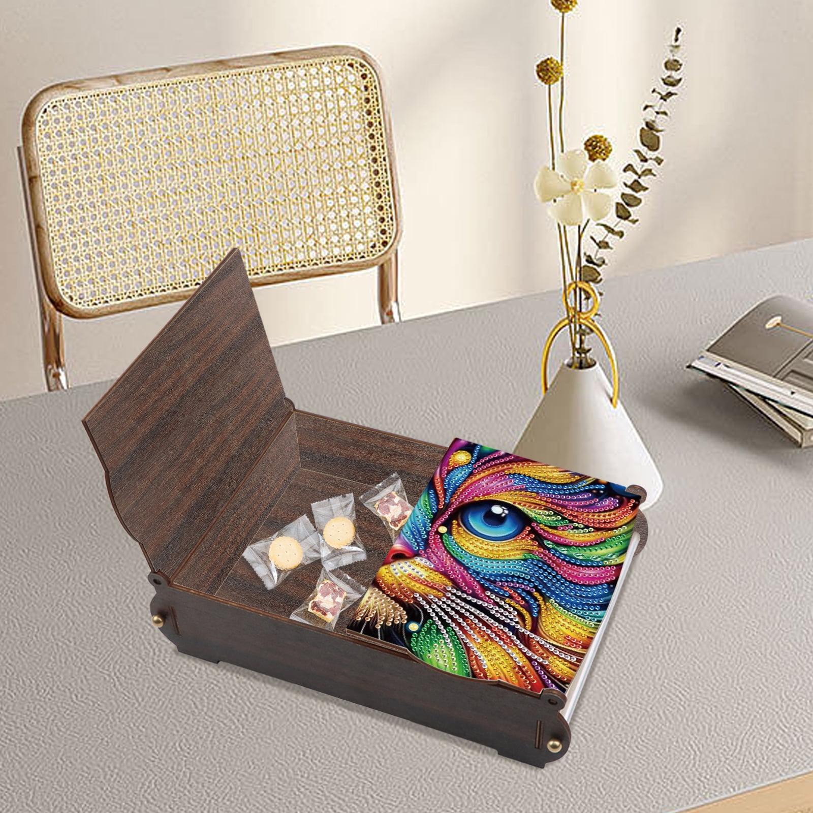 Diamond Painting Kit Storage Box, Colorful Owl DIY Multifunctional Craft Storage Box, Ideal for Home Office Holiday Gifts